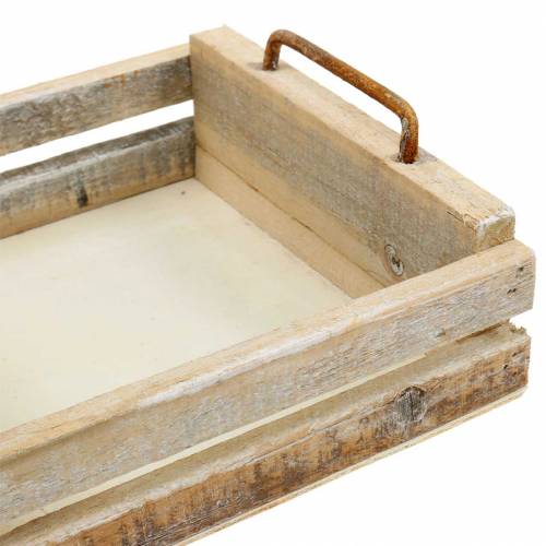 Floristik24 Vassoio in legno con manici quadrato 30×30/24×24/18×18 cm set da 3
