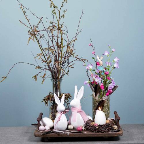 Floristik24 Vassoio in legno con manici in metallo marrone 45 cm x 27,5 cm H11 cm