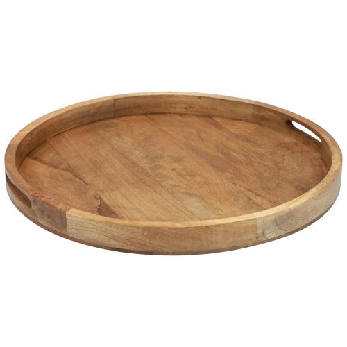 Floristik24 Vassoio in legno vassoio da portata rotondo in legno di mango naturale Ø48cm H4cm