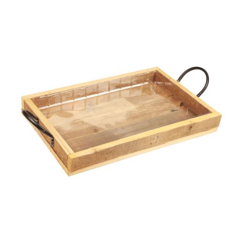 Prodotto Vassoio in legno con manici vassoio decorativo nero naturale 35×22,5 cm