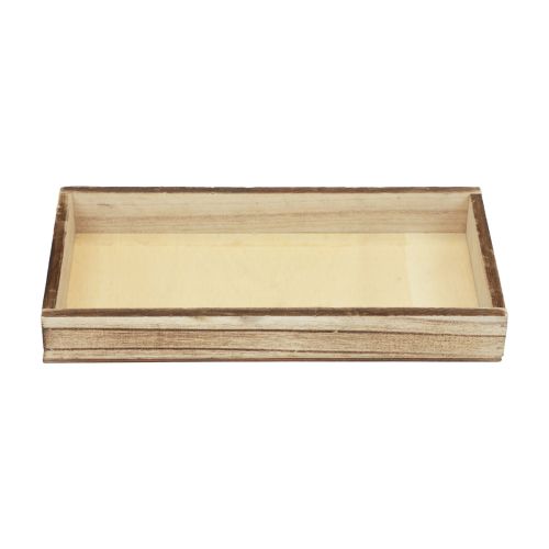 Floristik24 Vassoio in legno fiammato vassoio decorativo da tavolo decorazione rustica 24×12×3cm