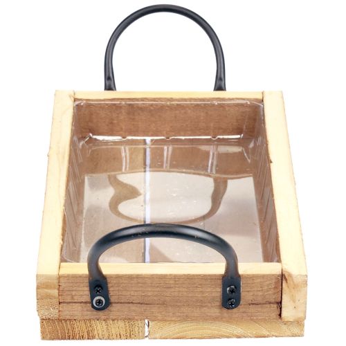 Prodotto Vassoio in legno con manici vassoio decorativo nero naturale 30×17×5 cm