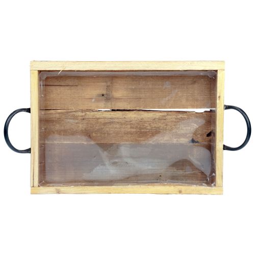 Prodotto Vassoio in legno con manici vassoio decorativo nero naturale 40×27,5×5 cm
