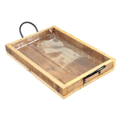 Prodotto Vassoio in legno con manici vassoio decorativo nero naturale 40×27,5×5 cm