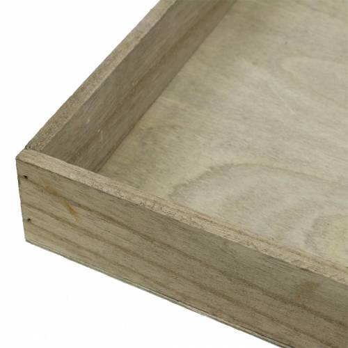Floristik24 Vassoio in legno natura set di 2 quadrati 40x40/30x30cm