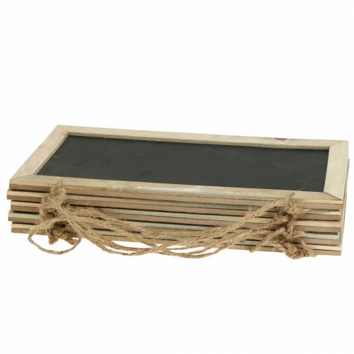 Floristik24 Tavoletta in ardesia con bordo in legno da appendere naturale 30x15 cm 5 pz