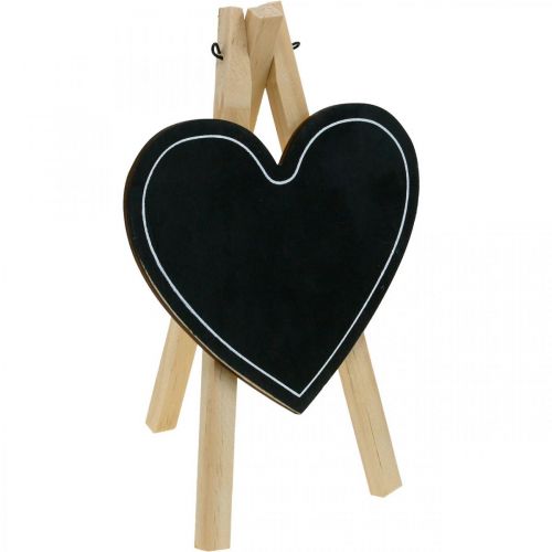 Floristik24 Tavola di legno, decorazione di nozze, cuore di lavagna, decorazione San Valentino, bordo decorativo 6 pezzi