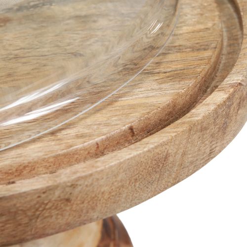 Prodotto Piatto in legno con cupola in vetro decorativa per formaggio Ø27cm H31cm