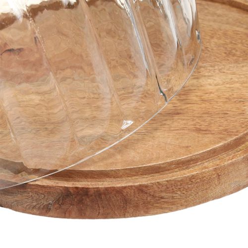Prodotto Piatto in legno con cupola di formaggio piatto decorativo in legno Ø29cm H22cm