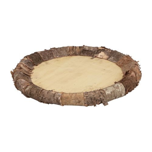 Prodotto Vassoio decorativo piatto in legno decorazione rustica in legno naturale Ø27cm