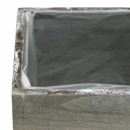 Prodotto Fioriera in legno grigio bianco lavato 10 × 10 cm / 14 × 14 cm set di 2