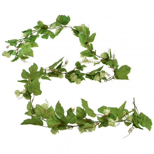 Floristik24 Ghirlanda di foglie ghirlanda di luppolo verde artificiale L180cm