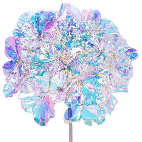 Ramo di ortensia artificiale fiorita in colori iridescenti, 36 cm, 2 pezzi