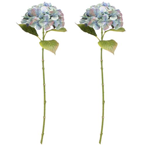 Prodotto Ortensia Fiore Artificiale Blu Viola Ø18cm L69cm 2pz