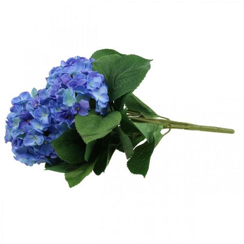 Floristik24 Bouquet di fiori di seta blu con fiori artificiali di ortensia 42 cm