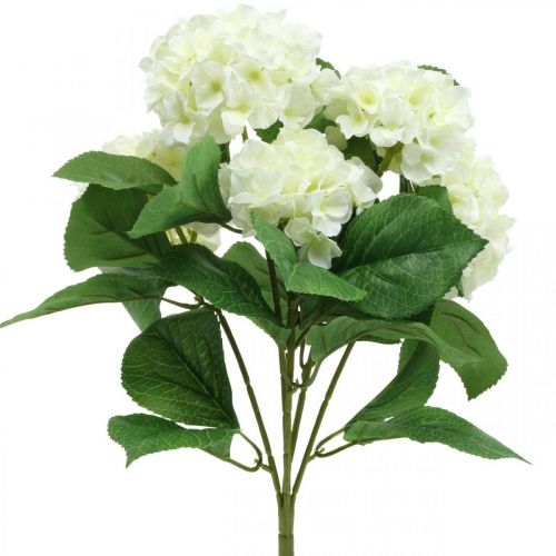 Floristik24 Bouquet di fiori artificiali di seta bianca di ortensia decorazione estiva 42 cm