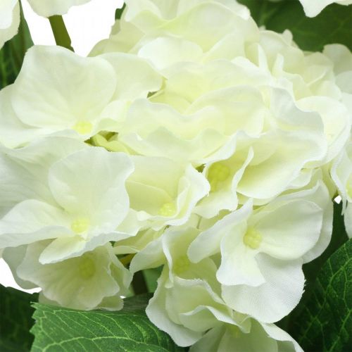 Prodotto Bouquet di fiori artificiali di seta bianca di ortensia decorazione estiva 42 cm