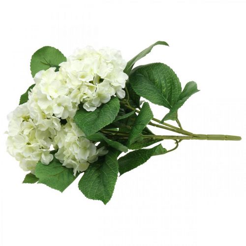 Prodotto Bouquet di fiori artificiali di seta bianca di ortensia decorazione estiva 42 cm