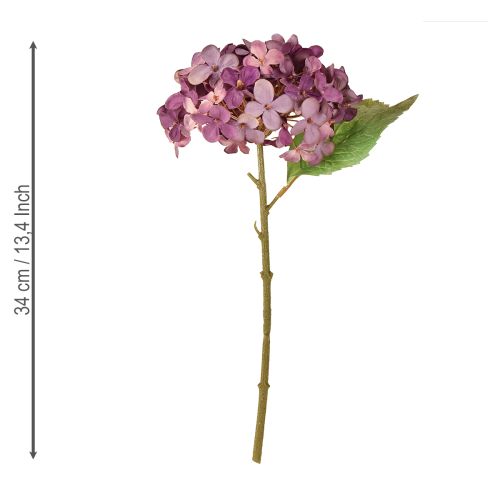 Prodotto Ortensie artificiali, fiori artificiali viola, ortensia 34 cm, 2 pezzi