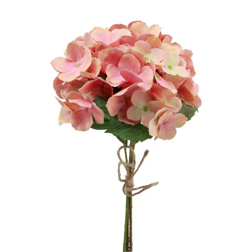 Floristik24 Ortensie pannocchia artificiale ortensia rosa salmone 35 cm 3 pezzi