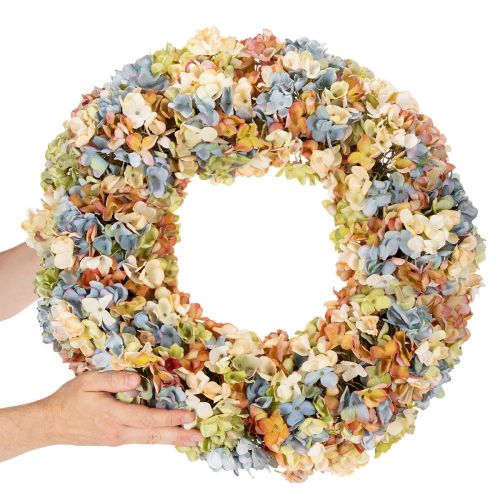 Ghirlanda di ortensie artificiali, colorata, per porte e pareti, 55 cm | Floristik24.it