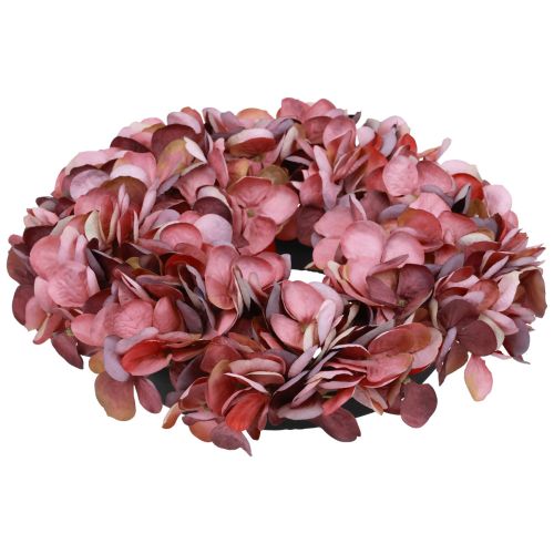 Prodotto Decorazione di fiori artificiali ghirlanda di ortensie rosa antico artificiale Ø26cm