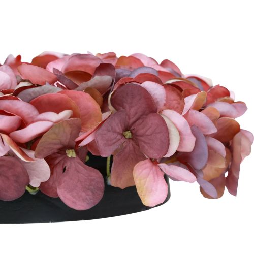 Prodotto Decorazione di fiori artificiali ghirlanda di ortensie rosa antico artificiale Ø26cm