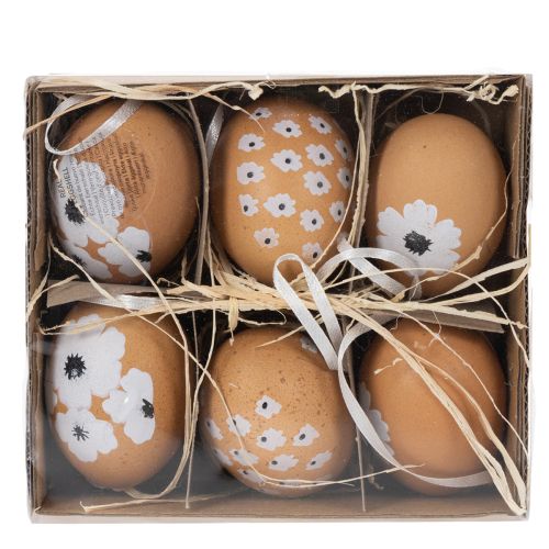 Prodotto Decorazione da appendere alle uova di Pasqua, primavera, Pasqua, vere uova di gallina, naturali, 6 cm, 6 pezzi