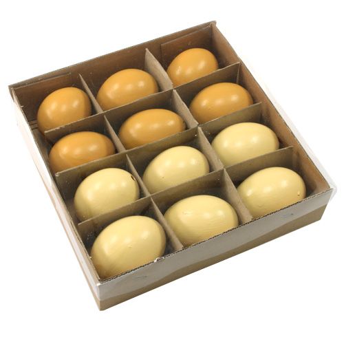 Floristik24 Uova di gallina 6cm mix giallo 10pz