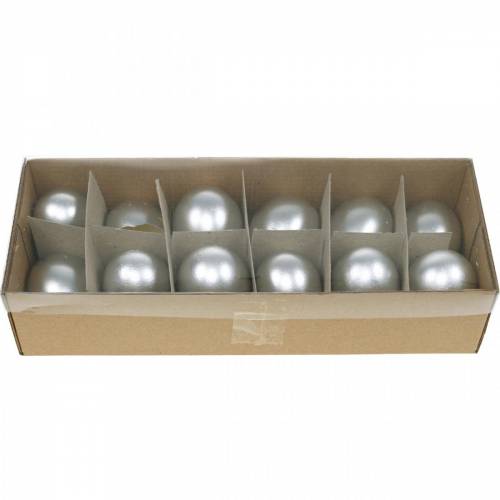 Floristik24 Uova di gallina Decorazione pasquale in argento Uova soffiate 10pz