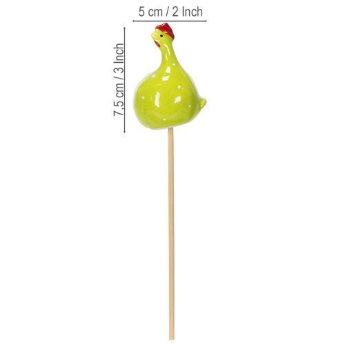 Prodotto Pali decorativi a forma di gallina per composizioni floreali primaverili e decorazioni da tavola, 7,5 cm, 4 pezzi