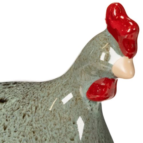 Prodotto Figura decorativa in ceramica a forma di pollo per la zona giorno, dal design rustico e dalla forma astratta, 13 cm, 2 pezzi