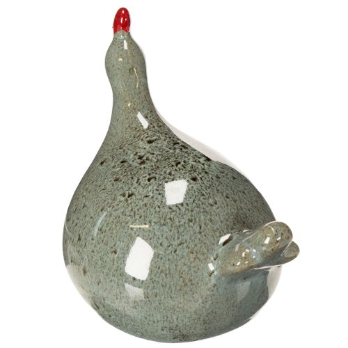 Prodotto Figura decorativa in ceramica a forma di pollo per la zona giorno, dal design rustico e dalla forma astratta, 13 cm, 2 pezzi
