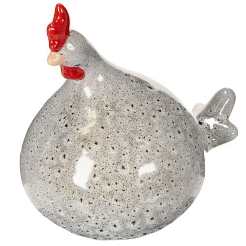 Floristik24 Statuina di pollo in ceramica, design divertente per una decorazione elegante della casa, 16 cm, 2 pezzi