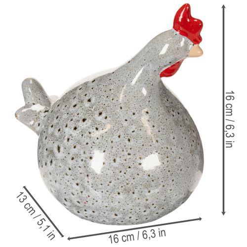Prodotto Statuina di pollo in ceramica, design divertente per una decorazione elegante della casa, 16 cm, 2 pezzi