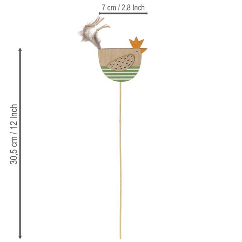 Prodotto Pali di pollo con design pasquale per allegre decorazioni primaverili, 7 cm, 12 pezzi