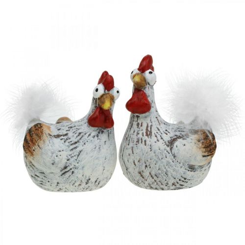 Floristik24 Galline pasquali Pollo divertente Polli Deco Ceramica 4 pezzi