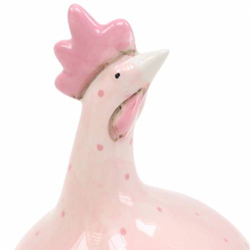 Floristik24 Decorazione pasquale pollo rosa con pois H17cm 2 pezzi