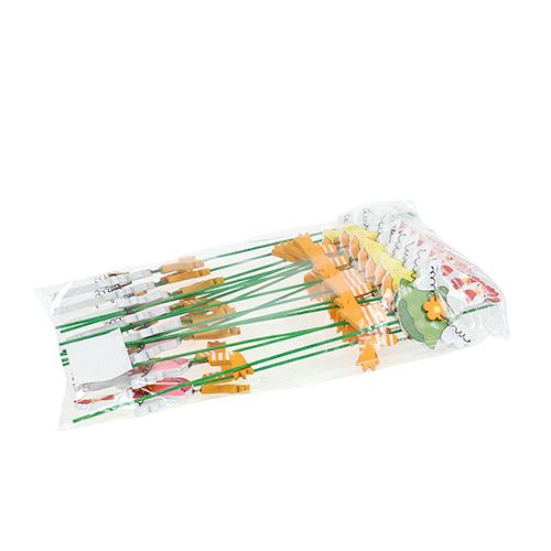Floristik24 Pollo con specie di fiori. su asta 15pz