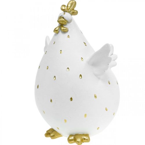 Floristik24 Decorazione pollo per Pasqua, uccellino divertente, pollo pasquale, gallina H12,5 cm