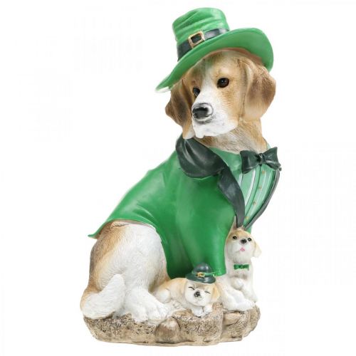 Prodotto Beagle con cappello per il giorno di San Patrizio Cane in tuta da giardino Decor Hound H24,5 cm