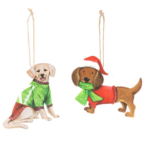 Decorazione natalizia a forma di cane, ornamento decorativo da appendere, cane con sciarpa e cappello, 12 cm, 2 pezzi acquistare | Floristik24.it