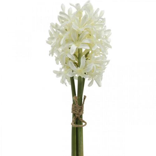 Floristik24 Giacinto artificiale bianco fiore artificiale 28 cm fascio di 3 pezzi