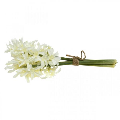 Floristik24 Giacinto artificiale bianco fiore artificiale 28 cm fascio di 3 pezzi