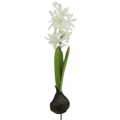 Floristik24 Giacinto artificiale con bulbo fiore artificiale bianco da attaccare 29cm
