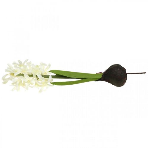 Floristik24 Giacinto artificiale con bulbo fiore artificiale bianco da attaccare 29cm