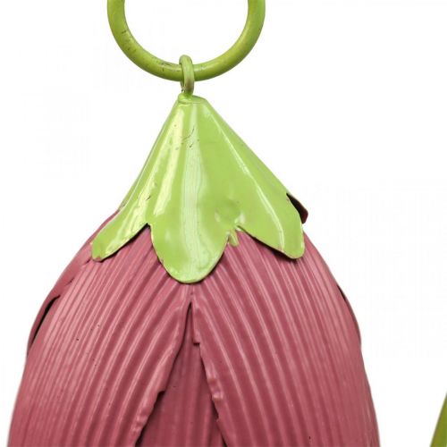 Floristik24 Pali da giardino in metallo fiori decorativi rosa rosa giallo L58cm 3 pezzi