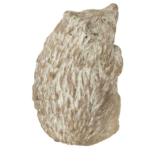 Prodotto Decorazione autunnale a forma di riccio in pietra fusa, dipinta di bianco, altezza 14,5 cm