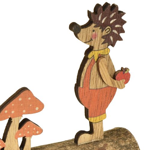 Prodotto Riccio con funghi figura autunnale riccio in legno giallo/arancione H11cm set da 6