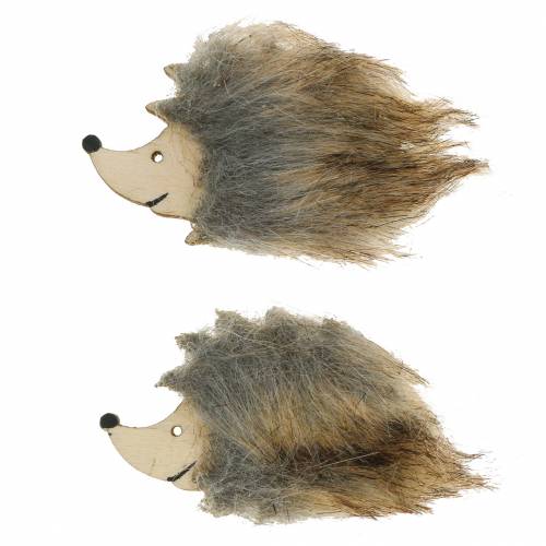 Floristik24 Riccio decorativo autunnale con pelliccia 7 cm 24 pz